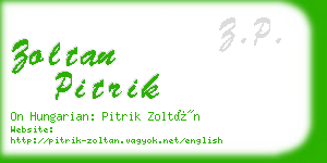 zoltan pitrik business card